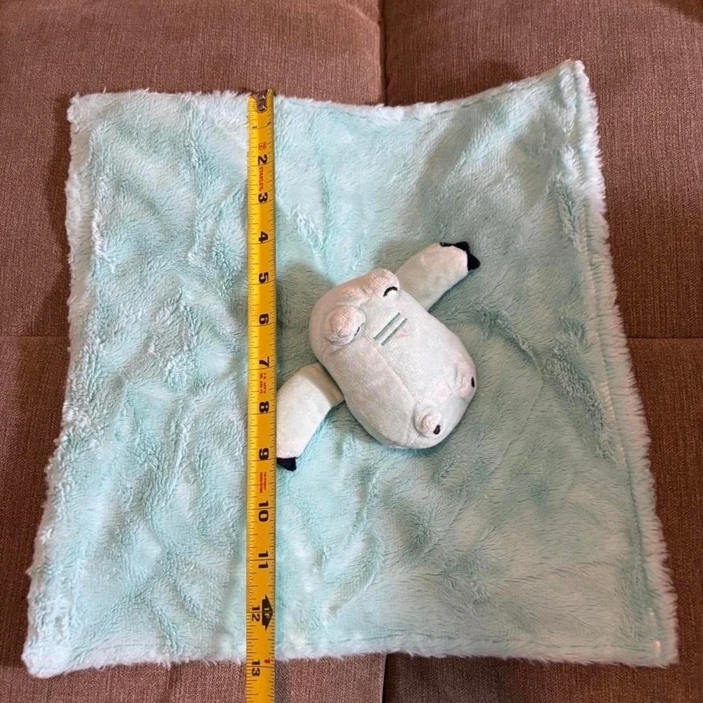 Just One You Carters light blue green Hippo lovey security striped back